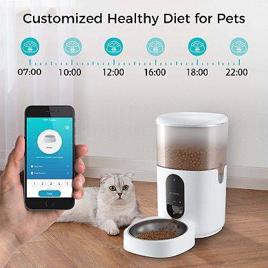 eco4life WiFi Smart Pet Feeder (6L) with Stainless Steel Food Bowl