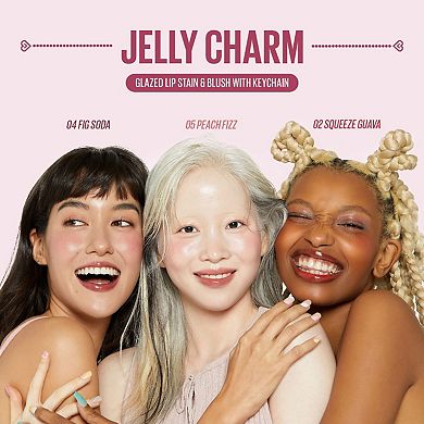 Jelly Charm Glazed Lip Stain & Blush With Keychain