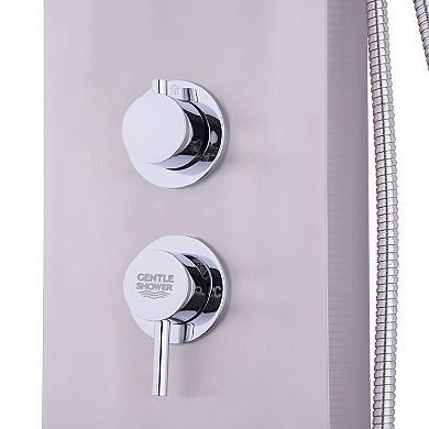 55 Inch Brushed Stainless Steel Shower Panel Rainfall Waterfall