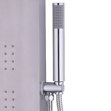 55 Inch Brushed Stainless Steel Shower Panel Rainfall Waterfall