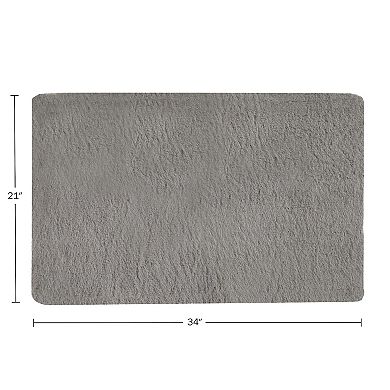 Home Complete Faux Fur Bath Mat