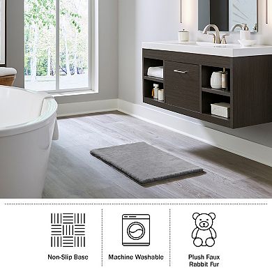 Home Complete Faux Fur Bath Mat