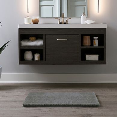 Home Complete Faux Fur Bath Mat