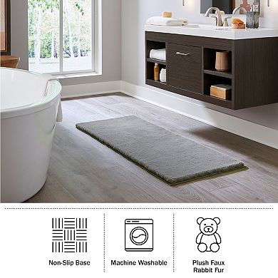 Home Complete Faux Fur Bath Mat
