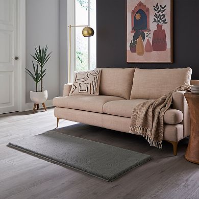 Home Complete Faux Fur Bath Mat