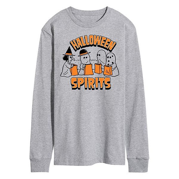 Men's Peanuts Gang Halloween Spirits Long Sleeve Graphic Tee