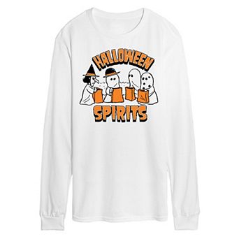 Men's Peanuts Gang Halloween Spirits Long Sleeve Graphic Tee