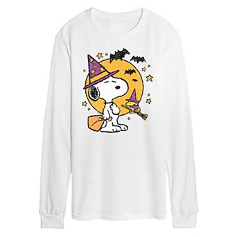 Men's Peanuts Snoopy Woodstock Witchcraft Long Sleeve Graphic Tee