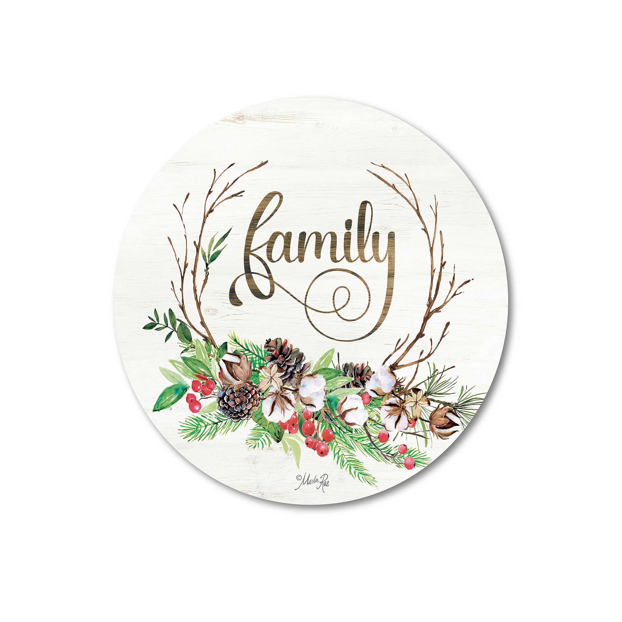 CIR-CHJ635-12X12 COURTSIDE MARKET Holiday Family Circular Board Wal sku CIR-CHJ635-12X12