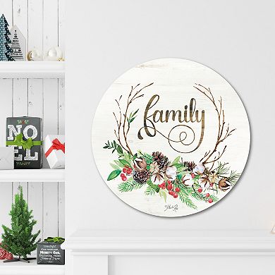 COURTSIDE MARKET Holiday Family Circular Board Wall Art