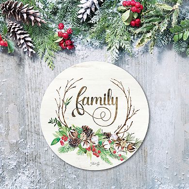 COURTSIDE MARKET Holiday Family Circular Board Wall Art