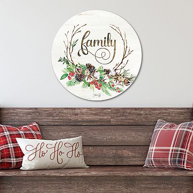 COURTSIDE MARKET Holiday Family Circular Board Wall Art