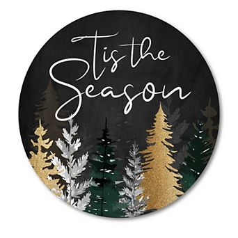 COURTSIDE MARKET Tis The Season Pine Circular Board Wall Art