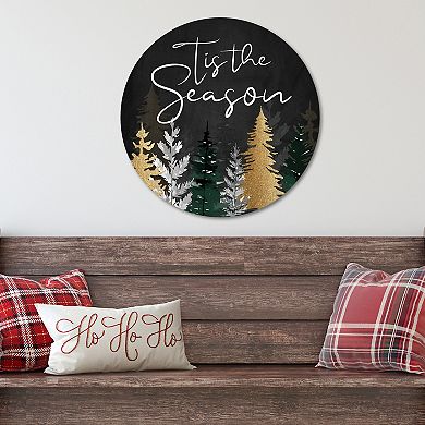 COURTSIDE MARKET Tis The Season Pine Circular Board Wall Art