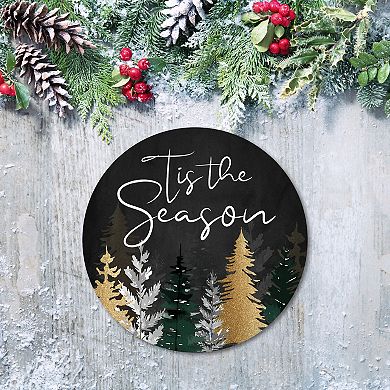COURTSIDE MARKET Tis The Season Pine Circular Board Wall Art