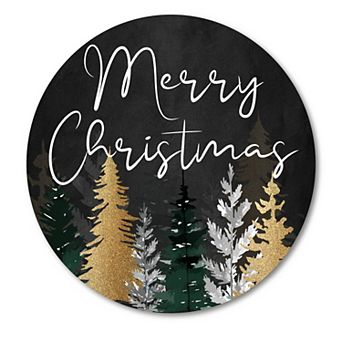 COURTSIDE MARKET Christmas Pines Circular Board Wall Art