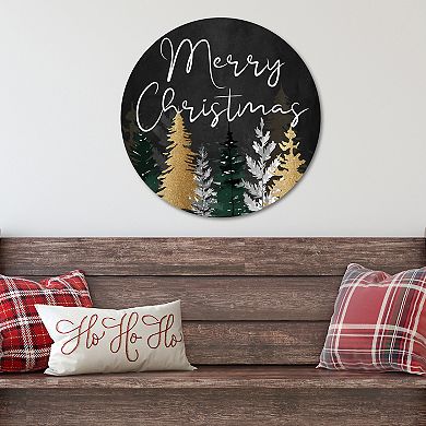 COURTSIDE MARKET Christmas Pines Circular Board Wall Art