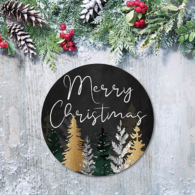 COURTSIDE MARKET Christmas Pines Circular Board Wall Art