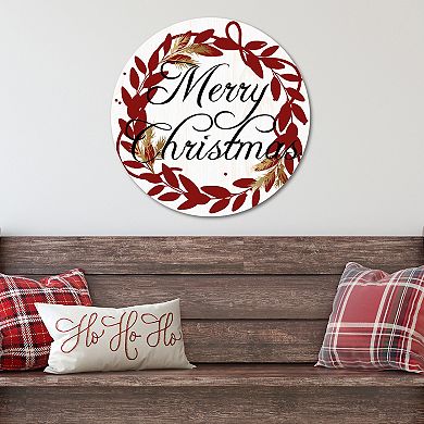 COURTSIDE MARKET Wreath Reds Circular Board Wall Art