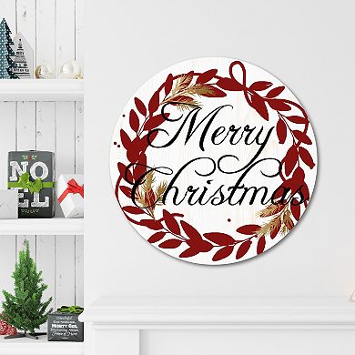 COURTSIDE MARKET Wreath Reds Circular Board Wall Art