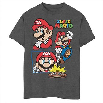 Boys Super Mario Goomba And Mario Collage Graphic Tee