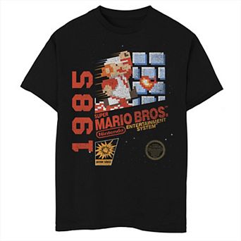 Boys Super Mario 1985 Retro Cover Graphic Tee