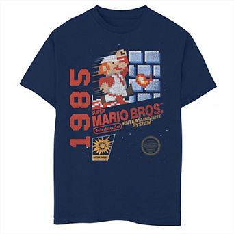 Boys Super Mario 1985 Retro Cover Graphic Tee