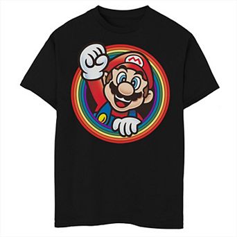 Boys Super Mario Mario Rainbow Graphic Tee