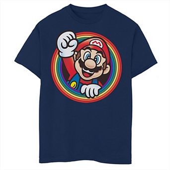 Boys Super Mario Mario Rainbow Graphic Tee