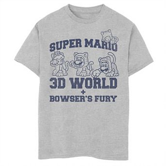 Boys Super Mario 3D Bowser's Fury Character Line Graphic Tee