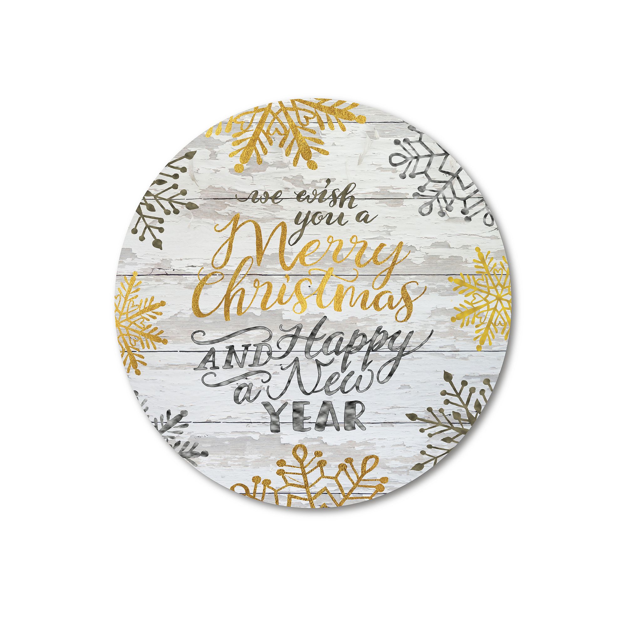 COURTSIDE MARKET Merry Christmas Circular Board Wall Art, Multi