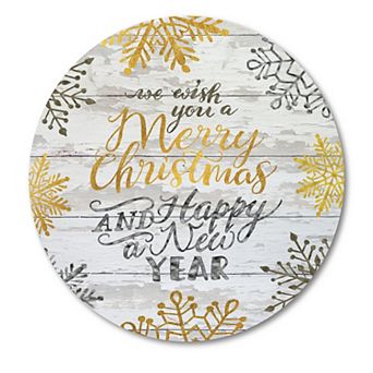 COURTSIDE MARKET Merry Christmas Circular Board Wall Art