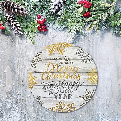 COURTSIDE MARKET Merry Christmas Circular Board Wall Art