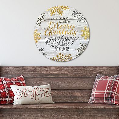 COURTSIDE MARKET Merry Christmas Circular Board Wall Art