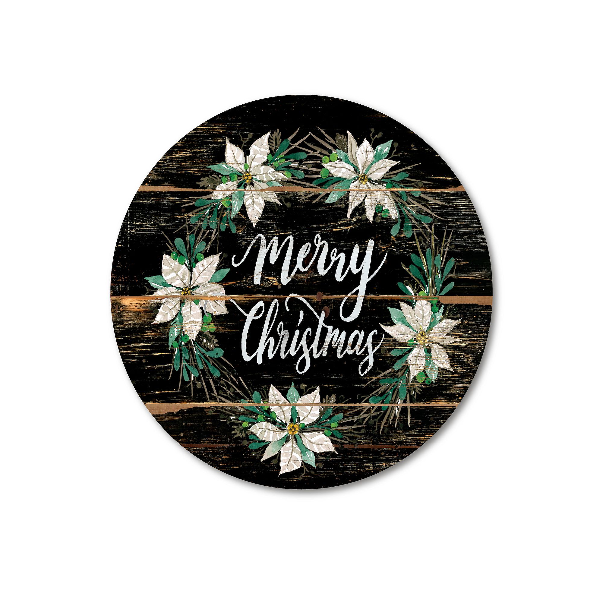 COURTSIDE MARKET Merry Christmas II Circular Board Wall Art, Multi