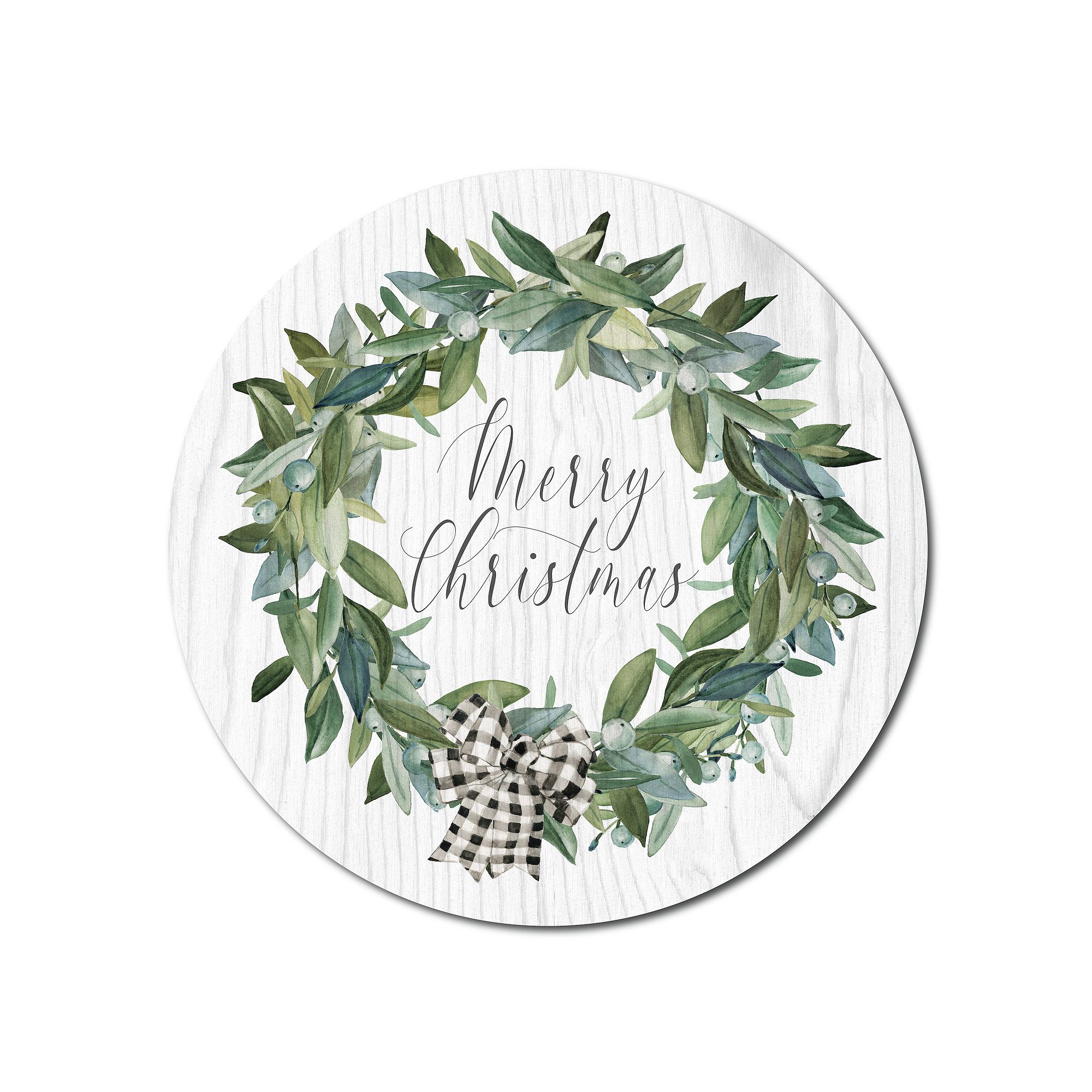 COURTSIDE MARKET Snowberry Wreath Circular Board Wall Art, Multi