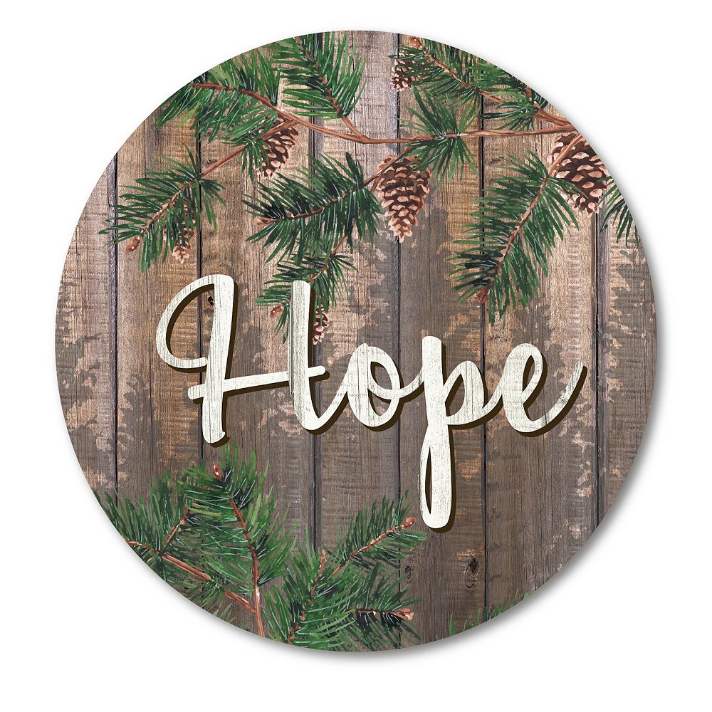 COURTSIDE MARKET Rustic Hope Circular Board Wall Art