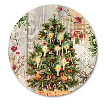 COURTSIDE MARKET Holiday Tree II Circular Board Wall Art