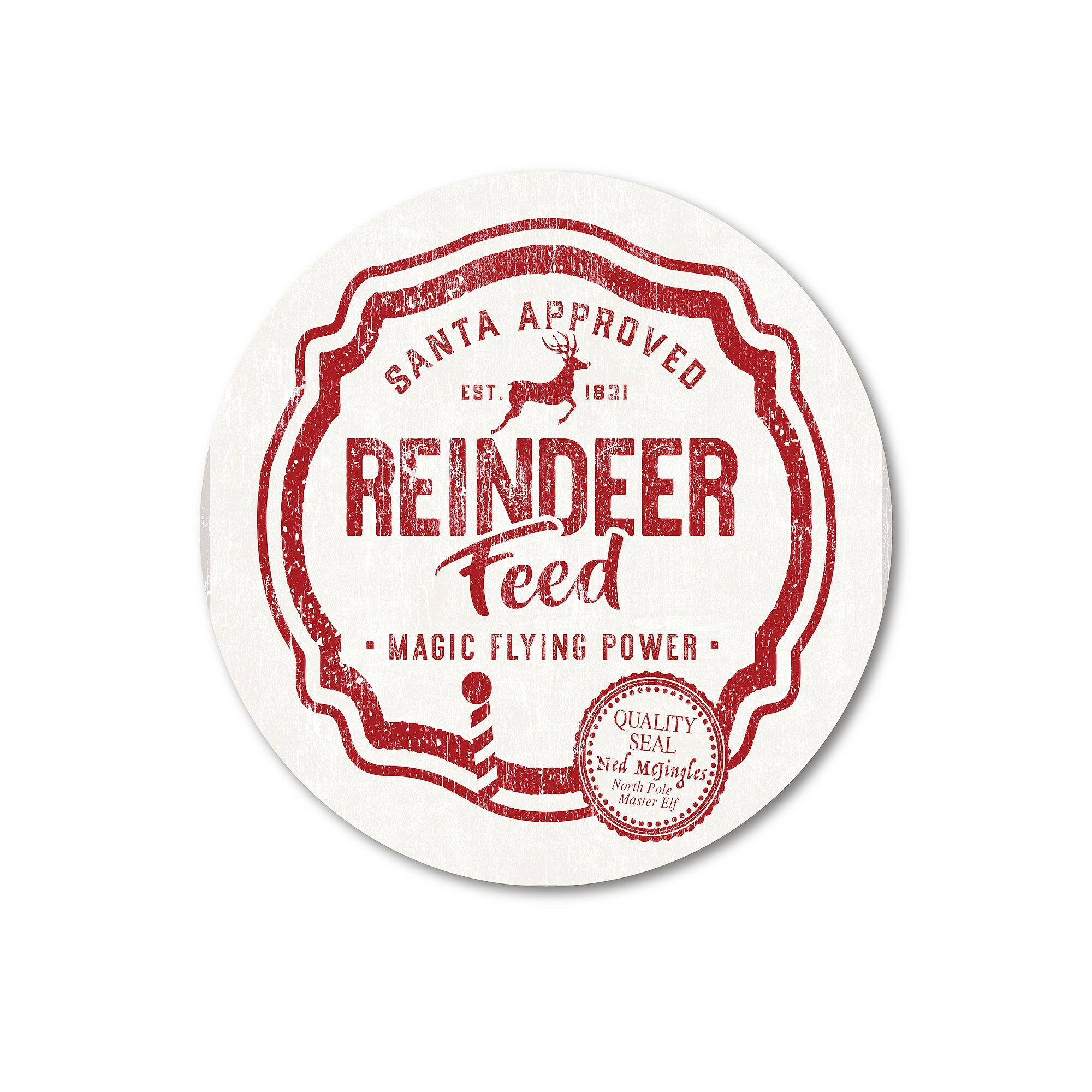 CIR-CHJ1863-12X12 COURTSIDE MARKET Reindeer Feed Circular Board Wall sku CIR-CHJ1863-12X12