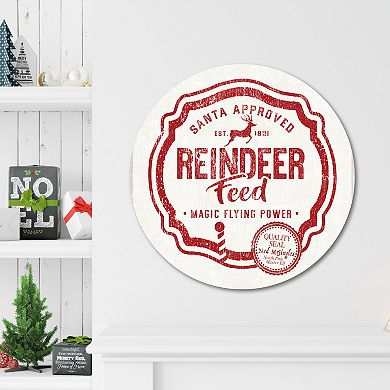 COURTSIDE MARKET Reindeer Feed Circular Board Wall Art