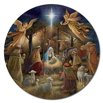COURTSIDE MARKET Nativity Circular Board Wall Art