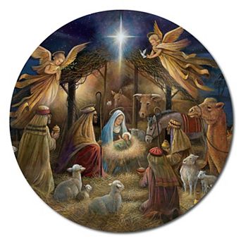 COURTSIDE MARKET Nativity Circular Board Wall Art
