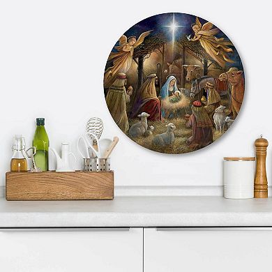 COURTSIDE MARKET Nativity Circular Board Wall Art