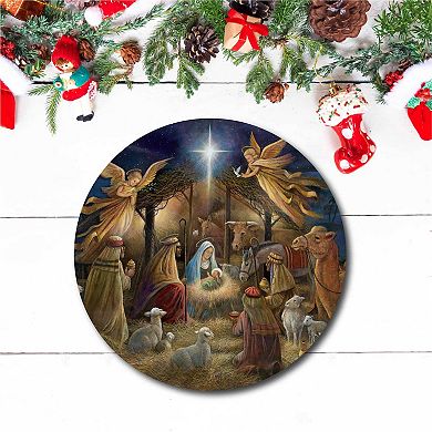 COURTSIDE MARKET Nativity Circular Board Wall Art