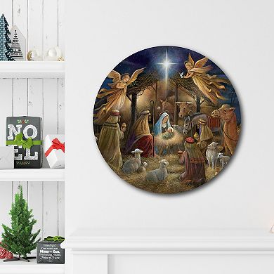 COURTSIDE MARKET Nativity Circular Board Wall Art