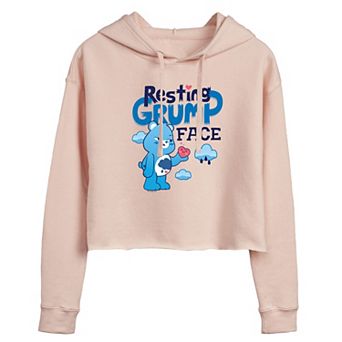 Juniors' Care Bears The Magic Grump Face Cropped Graphic Hoodie