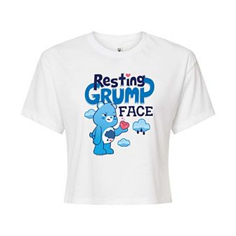 Juniors' Care Bears Unlock The Magic Resting Grump Face Cropped Graphic Tee