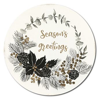 COURTSIDE MARKET Seasons Greetings Circular Board Wall Art