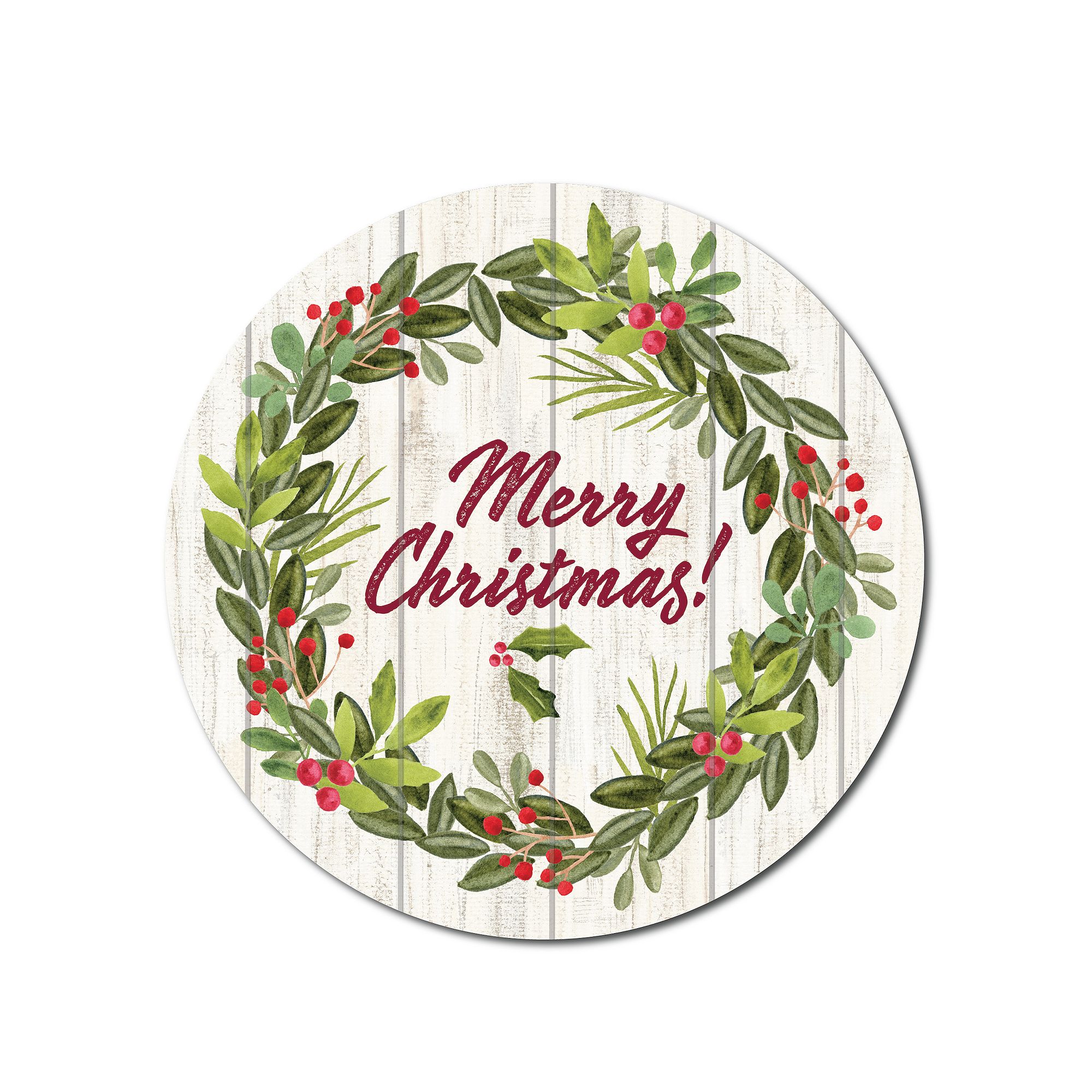 COURTSIDE MARKET Merry Christmas III Circular Board Wall Art, Multi