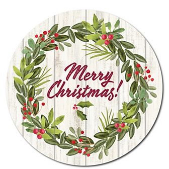 COURTSIDE MARKET Merry Christmas III Circular Board Wall Art